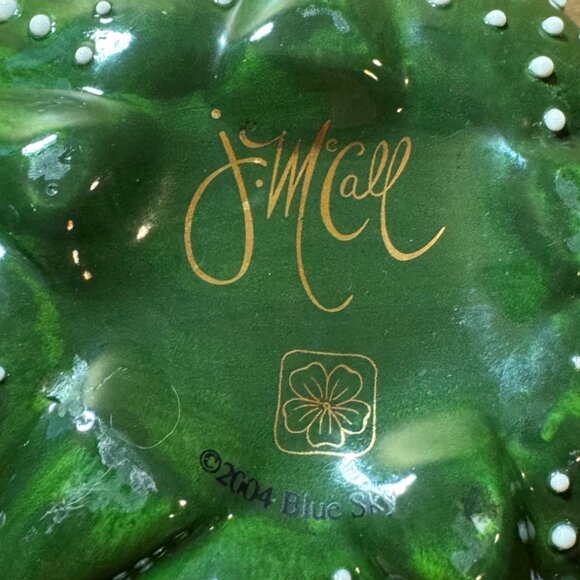 Blue Sky J. McCall Handcrafted  Decorative Vase Floral Green And Yellow - Picture 7 of 9